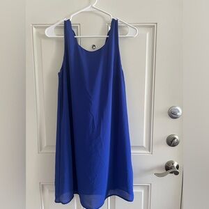 Boutique blue dress with cross cross back detail